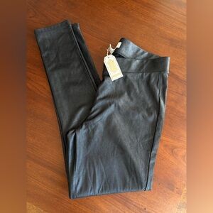 Mud Pie Black faux leather Textured Lollie Leggings